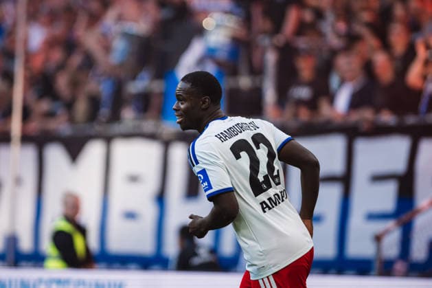 Friendly Match: Hamburger SV vs. FC Copenhagen, October 4, 2026—GOAL, CELEBRATION by Kofi Amoako (Hamburger SV), 22–1. Soccer, Friendly Match: Hamburger SV vs. FC Copenhagen on October 4, 2026, at Volksparkstadion, Hamburg. DFL regulations prohibit any use of photographs as image sequences and or quasi-video. Copyright: xBEAUTIFULxSPORTS Tonhäuserx