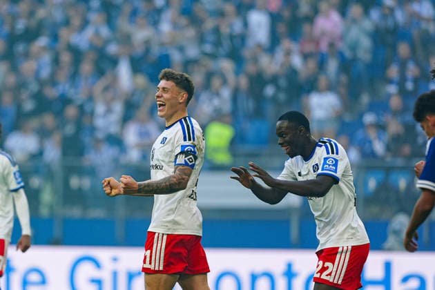 Nicolai Remberg of Hamburger SV celebrates his goal, 21, after scoring the 2-0 goal with a header, GER, Hamburger SV vs. FC Copenhagen, soccer, friendly match, 2026–2027 season, October 4, 2026 (GER), Hamburger SV vs. FC Copenhagen, soccer, friendly match, 2026–2027 season, October 4, 2026, Hamburg Copyright: xEibner-Pressefoto MarcelxvonxFehrnx EP_MFN