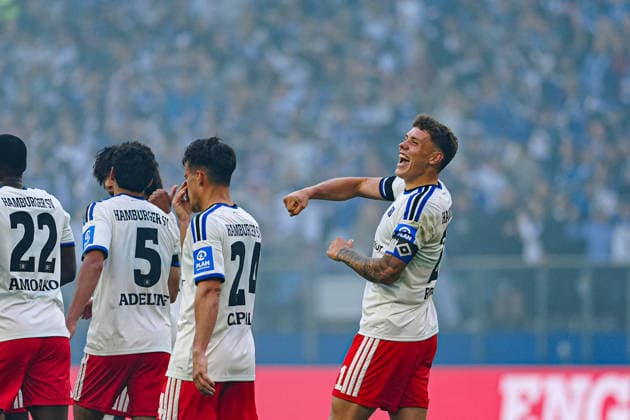 Nicolai Remberg of Hamburger SV celebrates his goal, 21, after scoring the 2-0 goal with a header, GER, Hamburger SV vs. FC Copenhagen, soccer, friendly match, 2026–2027 season, October 4, 2026 (GER), Hamburger SV vs. FC Copenhagen, soccer, friendly match, 2026–2027 season, October 4, 2026, Hamburg Copyright: xEibner-Pressefoto MarcelxvonxFehrnx EP_MFN