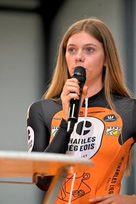Cycling and Coffee - Lotto Intermarche - Charles Liegeois THIMISTER, BELGIUM - OCTOBER 04 : Seynave Ilken (GER) of Lotto Intermarche Ladies during the Cycling and Coffee - Lotto Intermarche - Charles Liegeois Fan Day on October 4, 2026 in Thimister, Belgium, 04 10 2026 ( Thimister Belgium  Copyright: xSesx