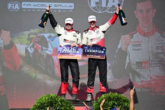 MOTORSPORTS - Rally - WRC, Motorsport Rallye, WM Rally Italia Sardegna Photo by IPA ABACAPRESS.COM89300012 - Elfyn Evans (GBR) and Scott Martin (GBR) will be crowned the new WRC champions during the FIA WRC RALLY ITALIA SARDEGNA in Alghero, Italy, on October 1–4, 2026. Italia Italy  Copyright: xIPAxSport ABACAx