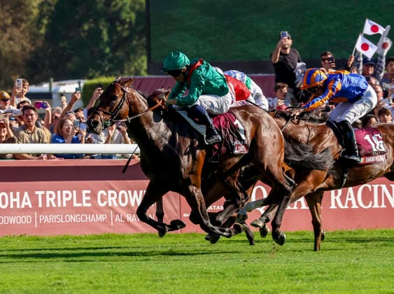 October 4, 2026, Paris, USA: Daryz (1) ridden by Mickael Barzalona wins the Qatar Prix de lâ€⠢arc de Triomphe (Group 1) at Longchamp Racecourse in Paris, France on October 4, 2026. Eclipse Sportswire CSM Paris USA - ZUMAcs17 20261004_faf_cs17_070 Copyright: xSandraxScherningx