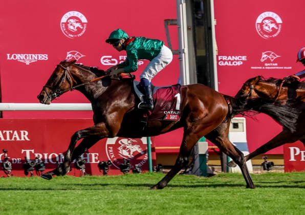October 4, 2026, Paris, USA: Daryz (1) ridden by Mickael Barzalona wins the Qatar Prix de lâ€⠢arc de Triomphe (Group 1) at Longchamp Racecourse in Paris, France on October 4, 2026. Eclipse Sportswire CSM Paris USA - ZUMAcs17 20261004_faf_cs17_072 Copyright: xSandraxScherningx