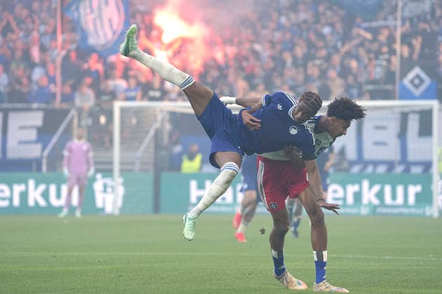 Photo by Bilal YALCINKAYA: HSV vs. Geovanni Vianney NDJEE, Bundesliga soccer, friendly match on Sun, Oct. 4, 2026, Hamburger SV vs. FC Copenhagen