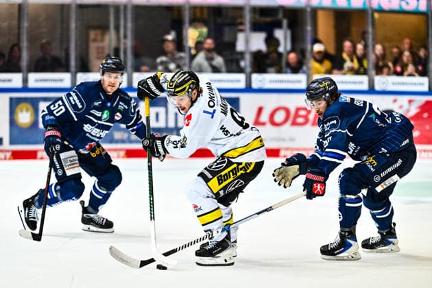 Roope Maekitalo, Krefeld Pinguine, 91; Peter Spornberger, Iserlohn Roosters, 50; Jakub Borzecki, Iserlohn Roosters, 29; GER; Iserlohn Roosters vs. Krefeld Pinguine, Ice Hockey, Penny DEL, Matchday 6, 2026–2027 Season, October 4, 2026, GER, Iserlohn Roosters vs. Krefeld Pinguine, Ice Hockey, Penny DEL, Matchday 6, 2026–2027 Season, October 4, 2026, Iserlohn Copyright: xJonasxBrockmann Eibner-Pressefotox EP_JBN