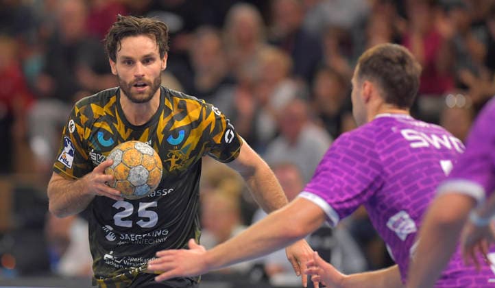 October 4, 2026, Dresden s Sebastian Greß vs. Hüttenberg s Danil Dyatlov, Handball, 2nd Bundesliga, HC Elbflorenz Dresden vs. TV Hüttenberg, c Dresden