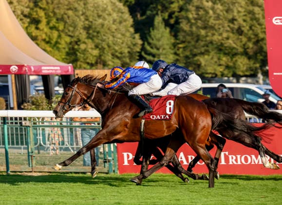 October 4, 2026, Paris, USA: True Love (8) ridden by Ryan Moore wins the Qatar Prix De La Foret (Group 1) during Qatar Prix de lâ€⠢Arc de Triomphe Day at Longchamp Racecourse in Paris, France on October 4, 2026. Eclipse Sportswire CSM HORSE RACING 2026: Qatar Prix De Lâ€⠢Arc De Triomphe Day Longchamp OCT 04 - ZUMAcs17 20261004_faf_cs17_126 Copyright: xSandraxScherningx