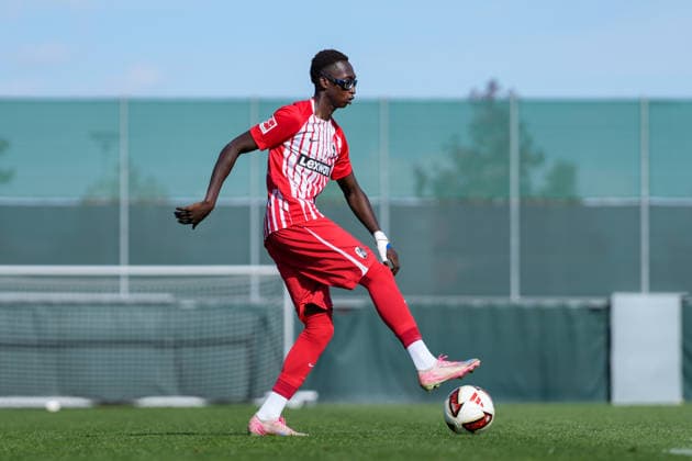 Bismark Adomah, SC Freiburg II, 52 with the ball, Germany, soccer, friendly match, SC Freiburg vs. FC Luzern, October 3, 2026, Europa-Park Stadium, training field, Freiburg, Europa-Park Stadium, training field, Baden-Württemberg, Germany Copyright: xArnexAmbergx