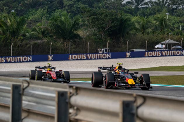 SEPANG, MALAYSIA: Isack Hadjar, racing for the Red Bull Racing team during the 2026 Formula 1 Bahrain Grand Prix at the Sepang International Circuit in Sepang, Malaysia