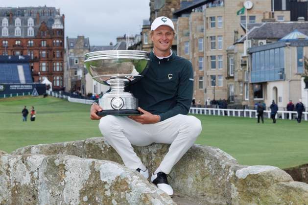 RECORD DATE NOT STATED 4th October 2026; Old Course at St Andrews, Mount Melville, Scotland; DP World Tour Golf, Alfred Dunhill Links Championship, Final Day; Winner Adrian Meronk of Poland with the Alfred Dunhill Links Championship trophy DavidxYoung