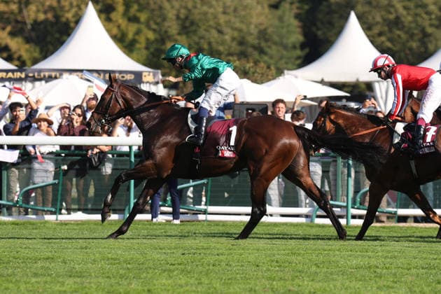 October 4, 2026, xsefx, Equestrian Sports, Horse Racing at Paris Longchamp, Highlights from the Prix de l Arc de Triomphe: Daryz wins the Qatar Prix de l Arc de Triomphe (Group 1, France) under jockey Mickael Barzalona