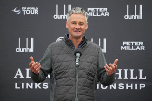 RECORD DATE NOT STATED 4th October 2026; Old Course at St Andrews, St Andrews, Scotland; DP World Tour Golf, Alfred Dunhill Links Championship, Final Day; Tom Chaplin speaks to the crowd after winning the team event AlecxBrown