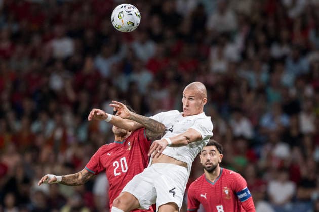 261004 Leo Ostigard of Norway during the Nations League soccer match between Portugal and Norway on October 4, 2026 in Porto. Photo by Vegard Grott, BILDBYRAN. Code: VG VG1020 bbeng soccer football fotball Nations League international match Norway Portugal bbeng soccer football fotball Nations League international match Norway Portugal  Copyright: VEGARDxGRoTT BB261004VG041