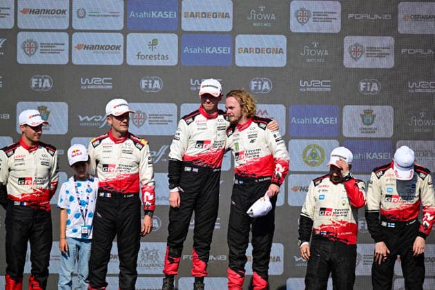 FIA WRC, Motorsport Rallye, WM 2026: Rally Italia Sardegna - Day 4 Sebastien Ogier (FRA) and Vincent Landais (FRA), Oliver Solberg (SWE) and Elliott Edmondson (GBR),Sami Pajari (FIN) and Marko Salminen (FIN), during the FIA WRC RALLY ITALIA SARDEGNA in Alghero, Italy on 1-4 October, 2026. Alghero Sardinia Italy  Copyright: xFedericoxManonix originalFilename:manoni-notitle261004_npNZm.jpg