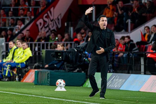 EINDHOVEN - Netherlands head coach Xavi Hernandez gestures during the UEFA Nations League match between the Netherlands and Serbia at the Philips Stadium on October 4, 2026, in Eindhoven, the Netherlands. KEVIN SENDERS ANP UEFA Nations League 2026 27 xVIxANPxSportx xMarcelxterxBalsxIVx 571521106 originalFilename: 571521106.jpg