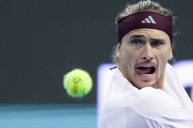 (261004) -- BEIJING, Oct. 4, 2026 -- Alexander Zverev competes during the men s singles quarterfinal match between Alexander Zverev of Germany and Novak Djokovic of Serbia at 2026 China Open tennis tournament in Beijing, China, Oct. 4, 2026. ) (SP)CHINA-BEIJING-TENNIS-CHINA OPEN-MEN S SINGLES(CN) JuxHuanzong 