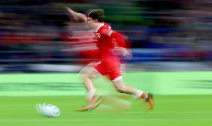 Lewis Koumas of Wales Wales v Denmark, UEFA Nations League, Football, Cardiff City Stadium, Cardiff, UK - 04 Oct 2026Cardiff Cardiff City Stadium United Kingdom  Copyright: xKieranxMcManus Shutterstockx 17185536ab