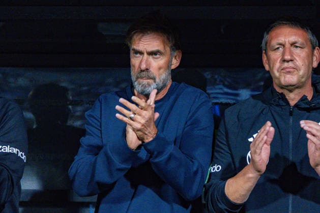 Nations League, Group A, Matchday 4, Greece vs. Germany at Toumba Stadium in Thessaloniki; Jürgen Klopp and the German team singing the national anthem Copyright: xBahhoxKarax