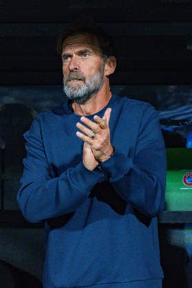 Nations League, Group A, Matchday 4, Greece vs. Germany at Toumba Stadium in Thessaloniki; Jürgen Klopp and the German team singing the national anthem Copyright: xBahhoxKarax