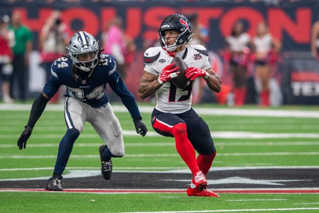 NFL, American Football Herren, USA 2026: Cowboys Vs Texans OCT 04 October 4, 2026: Houston Texans wide receiver Jaylin Noel (13) turns after making a catch during a game between the Dallas Cowboys and the Houston Texans in Houston, TX. ..Trask Smith CSM (Credit Image: Â Trask Smith Cal Media) EDITORIAL USE ONLY Copyright: xx ZUMA-20261004_zma_c04_135.jpg TraskxSmithx csmphotothree531321