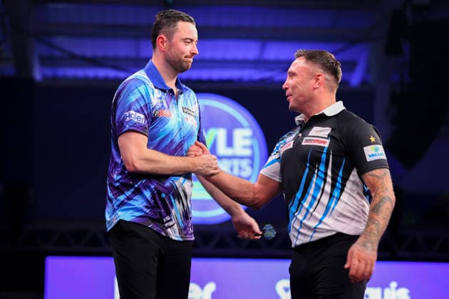 2026 BOYLE Sports World Grand Prix England s Luke Humphries and Wales Gerwyn Price shake hands after the 2026 Boyle Sports World Grand Prix Final at Mattioli Arena, Leicester, United Kingdom on 4 October 2026 Credit: Ryan Crockett Every Second Media Editorial use only. All images are copyright Every Second Media Limited. No images may be reproduced without prior permission. Copyright: xIMAGO EveryxSecondxMediax ESM-2198-0077 RyanxCrockettx xEveryxSecondxMediax