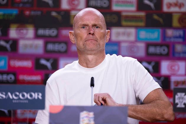 October 4, 2026, Porto, Porto, Portugal: PORTO, 04 OCTOBER - Stale Solbakken head coach of Norway is seen on the press conference, PK, Pressekonferenz after the game during the Portugal x Norway match for the UEFA Nations League 2026 at Estadio do Dragao on October 04, 2026 Porto Portugal - ZUMAl192 20261004_zsp_l192_008 Copyright: xMiguelxLemosx