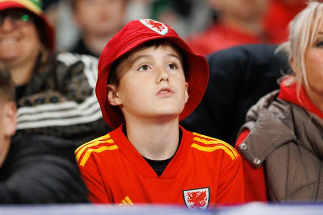 RECORD DATE NOT STATED 4th October 2026; Cardiff City Stadium, Cardiff, Wales; UEFA Nations League Football, Wales versus Denmark; Wales fan stares anxiously at scoreboard as clock winds down AmandaxMcMaster