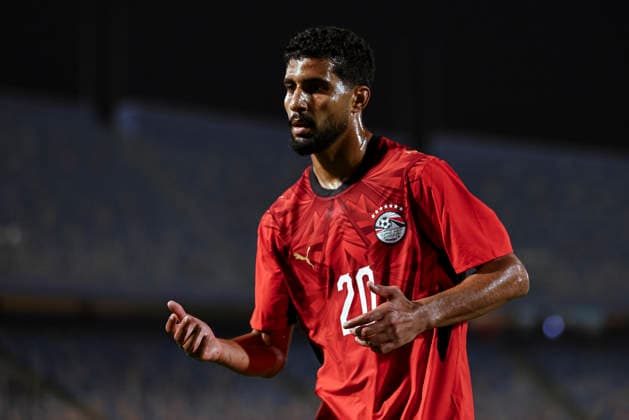 Cairo Egypt South Africa Match Egyptian forward Ibrahim Adel reacts on the pitch during a match against South Africa at Cairo International Stadium in Cairo, Egypt on October 4, 2026. The International Friendly, Länderspiel, Nationalmannschaft match serves as preparation for both national teams ahead of upcoming regional and continental football competitions. Cairo Cairo Egypt Copyright: xMostafaxElxShahatx