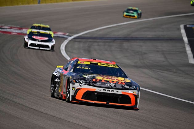 LAS VEGAS, NV - OCTOBER 04: Chase Briscoe ( 19 Joe Gibbs Racing Bass Pro Shops Toyota) during the South Point 400 NASCAR, Motorsport, USA Cup Series Chase playoff race on October 4, 2026 at Las Vegas Motor Speedway in Las Vegas, NV. (Photo by Will Lester LVMS Icon Sportswire) AUTO: OCT 04 NASCAR Cup Series Playoffs South Point 400 EDITORIAL USE ONLY Icon26100410199