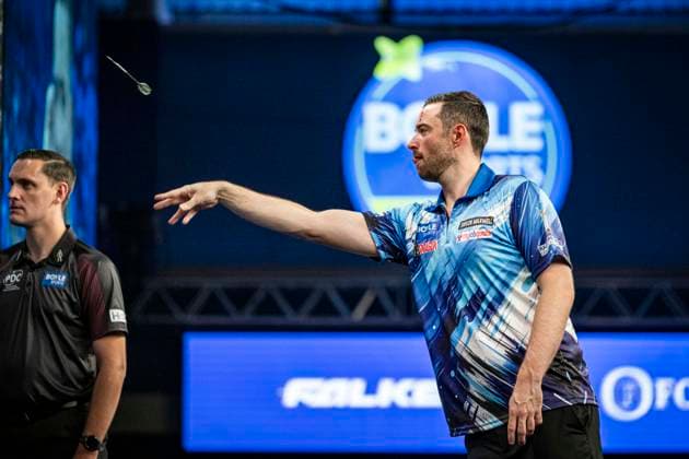 RECORD DATE NOT STATED 4th October 2026; Mattioli Arena, Leicester, England; PDC World Grand Prix Darts, World Grand Prix, Final Day; Luke Humphries in action on the oche his final match against Gerwyn Price GodfreyxPitt