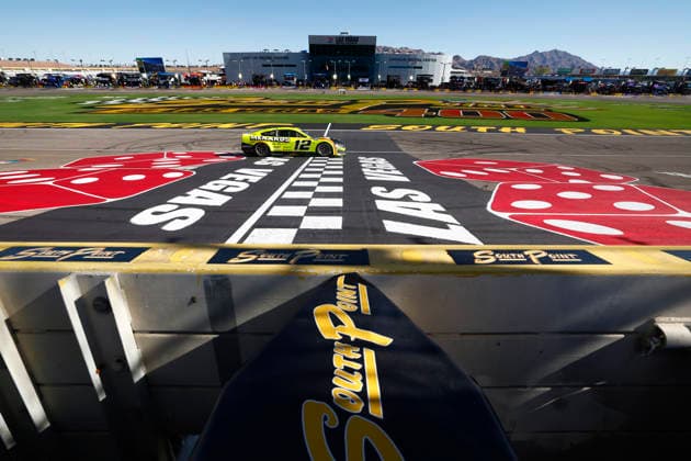 LAS VEGAS, CA - OCTOBER 04: Ryan Blaney ( 12 Team Penske Menards Duracell Ford) during the South Point 400 NASCAR, Motorsport, USA Cup Series Chase playoff race on October 4, 2026 at Las Vegas Motor Speedway in Las Vegas, NV. (Photo by Jeff Speer LVMS Icon Sportswire) AUTO: OCT 04 NASCAR Cup Series Playoffs South Point 400 EDITORIAL USE ONLY Icon26100417568