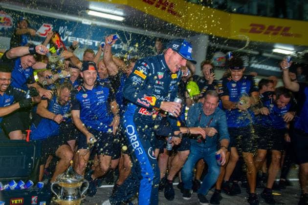 F1 2026: (Celebrations) Bahrain Grand Prix in Malaysia, Kuala Lumpur 04 Oct 2026 Max Verstappen (NLD) (Oracle Red Bull Racing) celebrates after the win of the race of the Formula 1 Bahrain Grand Prix In Malaysia 2026 at the Sepang International Circuit. Kuala Lumpur Malaysia Copyright: xLucaxMartinix xSOPAxImagesx Luca-Martini-1456241