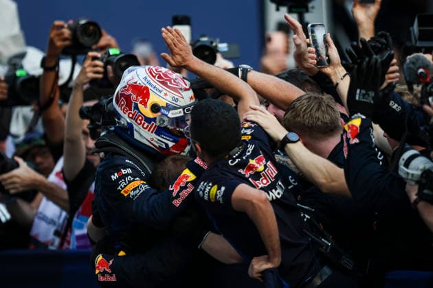 F1 - BAHRAIN GRAND PRIX IN MALAYSIA 2026 VERSTAPPEN Max (nld), Red Bull Racing Ford RB22, portrait celebrates his victory during the 2026 Formula 1 Bahrain Grand Prix in Malaysia, 16th round of the 2026 Formula One World Championship, WM, Weltmeisterschaft from October 2 to 4, 2026 on the Sepang International Circuit, in Sepang, Malaysia - SepangMalaysia Copyright: xXavixBonillax