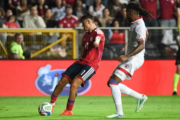 Costa Rica national team, Nationalteam against Haiti National Team. 2026 2027 Concacaf Nations League A match. Costa Rica National Team striker, Anthony Hernandez (11), in action during the match played between the National Teams of Costa Rica and Haiti. 2026 2027 Concacaf Nations League League A, Group A. 04.10.26. Ricardo Saprissa Stadium, Tibas, San Jose, Costa Rica. Photo Jose Campos PMEimages San Jose San Jose Costa Rica Copyright: xJosexCamposx xPMEimagesx