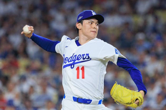 October 4, 2026, Los Angeles, California, USA: Relief pitcher, Roki Sasaki 11 of the Los Angeles Dodgers during NLDS Game 2 against the Atlanta Braves on Sunday October 4, 2026 at Dodger Stadium in Los Angeles, California. JAVIER ROJAS PI Dodgers Vs. Braves NLDS - Game 2  - ZUMAp124 20261004_zaa_p124_004 Copyright: xJavierxRojasx