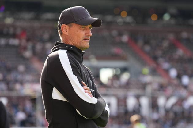 October 3, 2026, xydrx, Men s, Soccer, Friendly Match, FC St. Pauli vs. Borussia Mönchengladbach, 2026–2027 Season, Millerntor Stadium, Alexander Blessin, Head Coach of Borussia Mönchengladbach. DFB regulations prohibit any use of photographs as image sequences and or quasi-video. Copyright: HMBxMedia YannisxDreimann