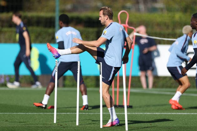 England MD-1 Training, Nations League Harry Kane of England during the England MD-1 training session ahead of the 2026 27 UEFA Nations League Group A3 match vs Czech Republic, Tottenham Hotspur Training Ground, Enfield, England on 5 October 2026 Credit: Tiego Grenho Every Second Media Editorial use only. All images are copyright Every Second Media Limited. No images may be reproduced without prior permission. Copyright: xIMAGO EveryxSecondxMediax ESM-2200-0040 TiegoxGrenhox xEveryxSecondxMediax