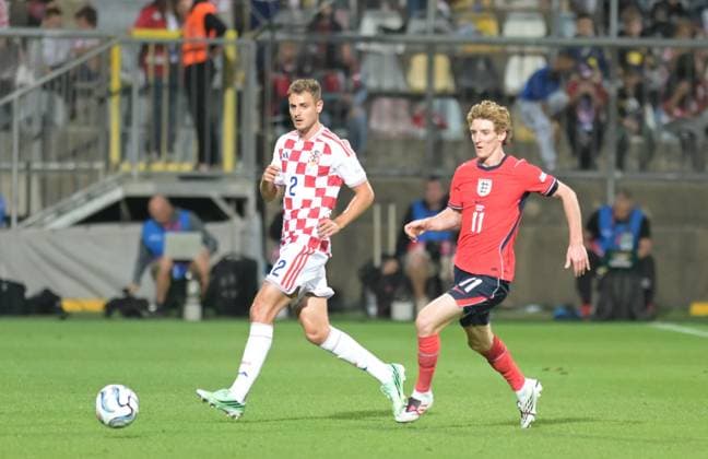 UEFA Nations League League A, Group C, Round 3, 2026–27, soccer match between Croatia and England, Dean Sculac Rujevica Stadium, Rijeka, Croatia, October 3, 2026: Josip Stanisic of Croatia (No. 2) in action during the UEFA Nations League League A, Group C, Round 3, 2026–27, soccer match between Croatia and England at Dean Sculac Rujevica Stadium in Rijeka, Croatia, October 3, 2026 Copyright: xBEAUTIFULxSPORTS Stanusicx