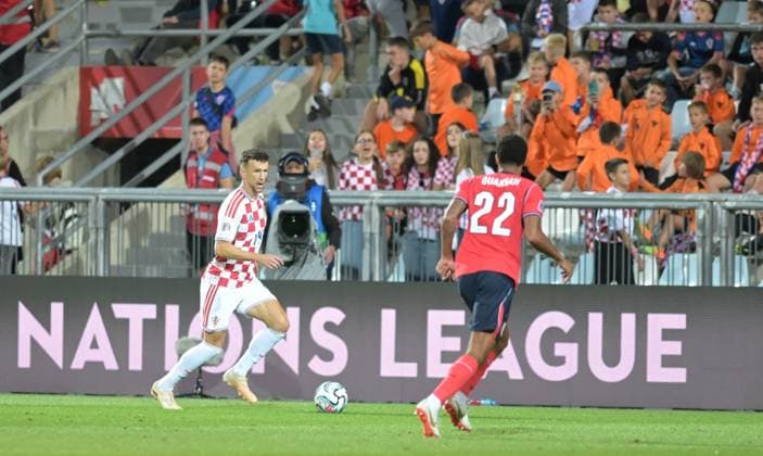 UEFA Nations League League A, Group C, Round 3, 2026–27, soccer match between Croatia and England, Dean Sculac Rujevica Stadium, Rijeka, Croatia, October 3, 2026: Ivan Perisic of Croatia (No. 14) in action during the UEFA Nations League League A, Group C, Round 3, 2026–27, soccer match between Croatia and England at Dean Sculac Rujevica Stadium, Rijeka, Croatia, October 3, 2026 Copyright: xBEAUTIFULxSPORTS Stanusicx