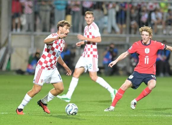 UEFA Nations League League A, Group C, Round 3, 2026–27, soccer match between Croatia and England, Dean Sculac Rujevica Stadium, Rijeka, Croatia, October 3, 2026: Nikola Vlasic of Croatia (No. 13) in action during the UEFA Nations League League A, Group C, Round 3, 2026–27, soccer match between Croatia and England at Dean Sculac Rujevica Stadium, Rijeka, Croatia, October 3, 2026 Copyright: xBEAUTIFULxSPORTS Stanusicx