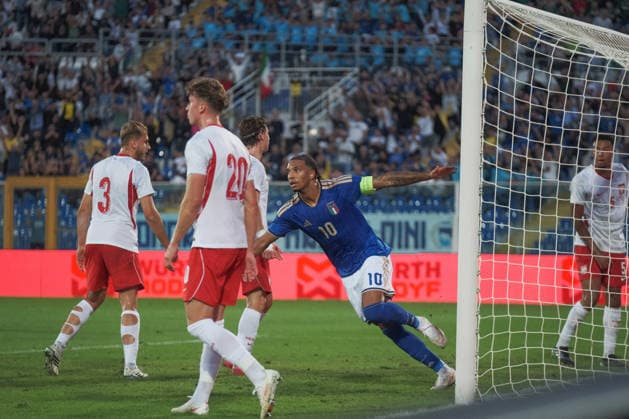 SOCCER - UEFA European Championship, EM, Europameisterschaft - 2027 European Under-21 Championship Qualifying Round - Italy vs. Poland Photo by IPA ABACAPRESS.COM89339833 - Ndur ( 10 Italy) during the 2027 European Under-21 Championship Qualifying Round—Italy vs. Poland, UEFA European Football Championship in Pescara, Italy, October 5, 2026 Pescara Italy  Copyright: xIPAxSport ABACAx