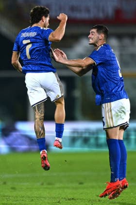 As Pescara 05 10 2026 - qualificazione Europeo 2027 U21, U 21 Italia-Polonia foto Antonello Sammarco Image nella foto: esultanza gol Luigi Cherubini