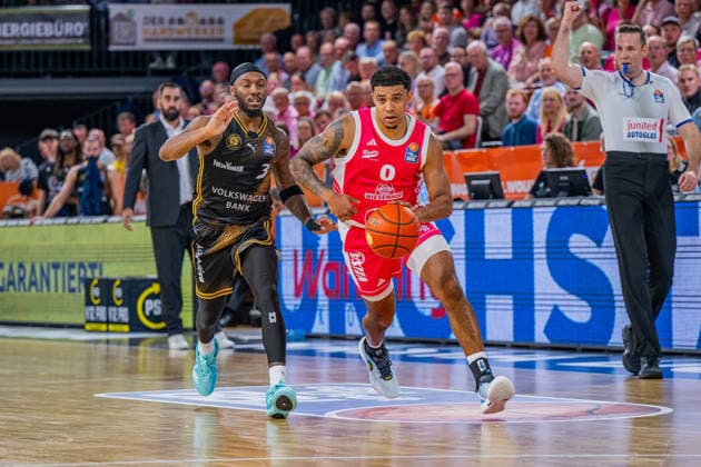 1 Basketball Bundesliga, easyCredit BBL, 2026–2027 Season, Men s Division, Regular Season, Matchday 4, October 5, 2026, RASTA Vechta vs. Löwen Braunschweig D Mitrik Trice 0 RASTA Vechta in action Vechta RASTA Dome Lower Saxony Germany