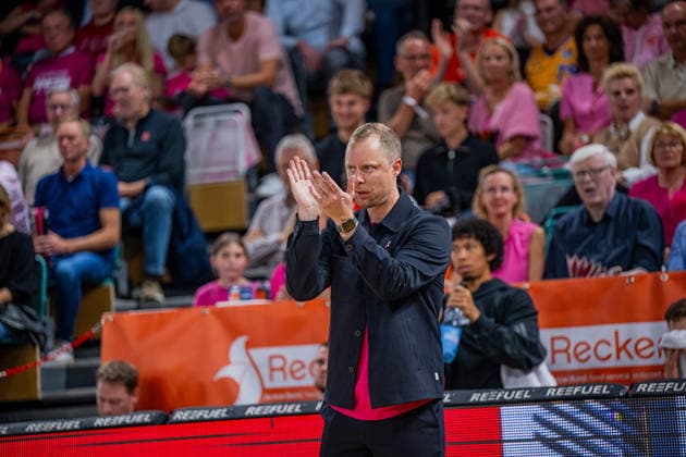 1st Basketball Bundesliga, easyCredit BBL, 2026–2027 Season, Men s Division, Regular Season, Matchday 4, October 5, 2026, RASTA Vechta vs. Löwen Braunschweig; Christian Held, Head Coach of RASTA Vechta, during the game at the RASTA Dome in Vechta, Lower Saxony, Germany
