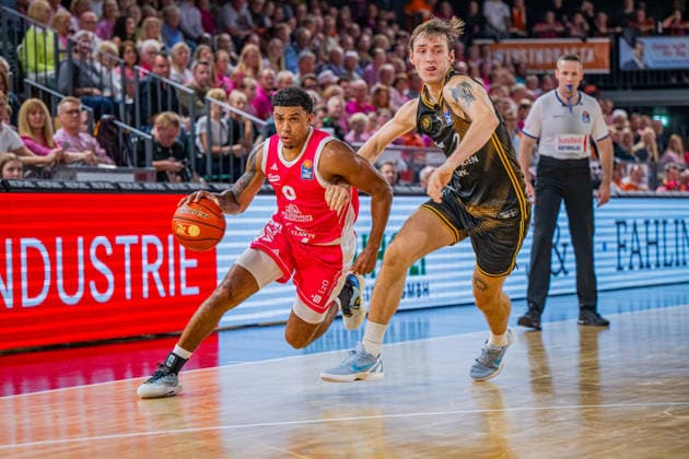 1 Basketball Bundesliga, easyCredit BBL, 2026–2027 Season, Men s Division, Regular Season, Matchday 4, October 5, 2026, RASTA Vechta vs. Löwen Braunschweig D Mitrik Trice 0 RASTA Vechta in action Vechta RASTA Dome Lower Saxony Germany