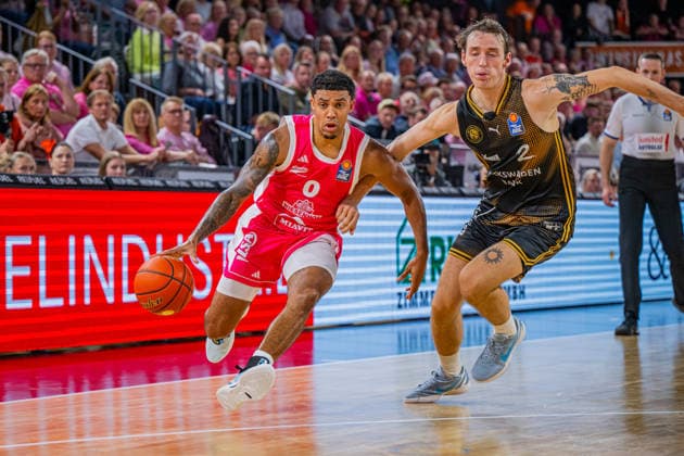 1 Basketball Bundesliga, easyCredit BBL, 2026–2027 Season, Men s Division, Regular Season, Matchday 4, October 5, 2026, RASTA Vechta vs. Löwen Braunschweig D Mitrik Trice 0 RASTA Vechta in action Vechta RASTA Dome Lower Saxony Germany