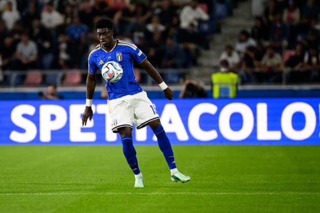 Issa Doumbia of Italy in action during the Nations League football match between Italy and Turkiye at Renato Dall Ara stadium in Bologna (Italy), October 5, 2026. AndreaxStaccioli