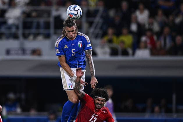 Mg Bologna 05 10 2026 - Nations League Italia-Turchia foto Matteo Gribaudi Image nella foto: gol Riccardo Calafiori