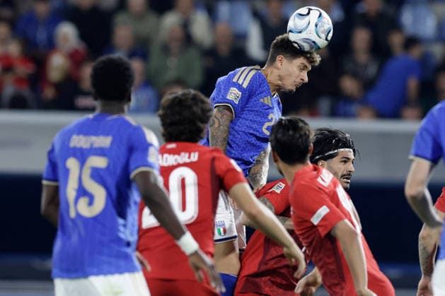 UEFA Nations League football match Italy vs Turkey Giovanni Di Lorenzo of Italy controls the ball during UEFA Nations League football match (League A, Group A1) between Italy vs Turkey at the Renato Dall Ara stadium in Bologna on October 05, 2026. _BPH3526 Copyright: xAntonioxBalascox