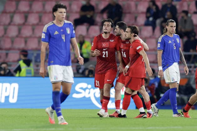 UEFA Nations League football match Italy vs Turkey Aral Simsir of Turkiye celebrates after scoring a goal of 1-1 UEFA Nations League football match (League A, Group A1) between Italy vs Turkey at the Renato Dall Ara stadium in Bologna on October 05, 2026. _BPH4313 Copyright: xAntonioxBalascox